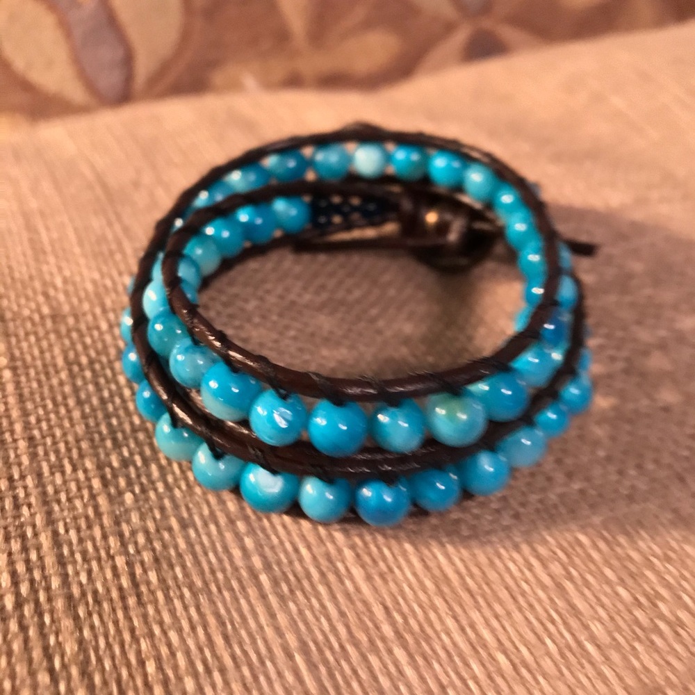 Handmade Beaded Leather Bracelet